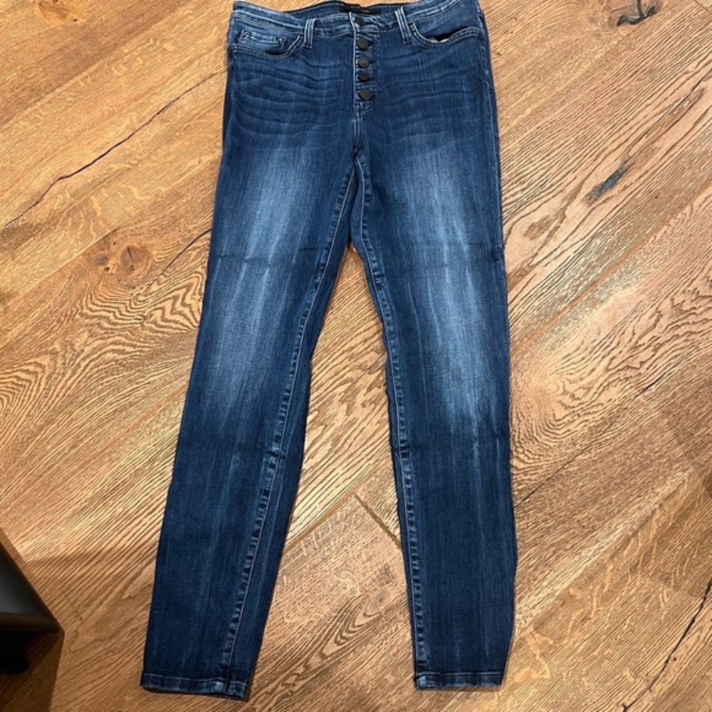 Dark Blue High-Rise Button-Fly Women’s Jeans